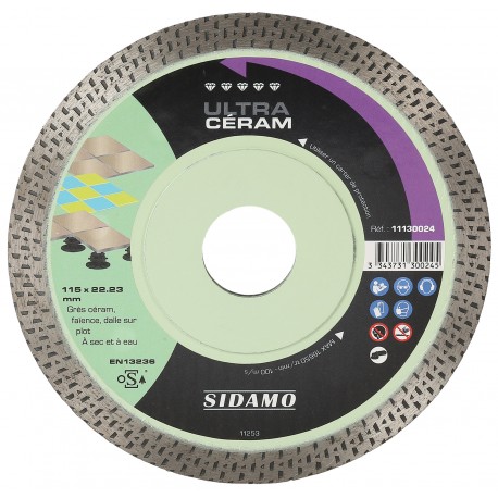 DISQUE DIAMANT ULTRA CERAM D. 115 x 22,23 x H 10