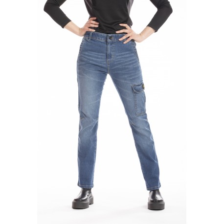 Jeans de travail multi poches denim stretch BETTY brossé T.44