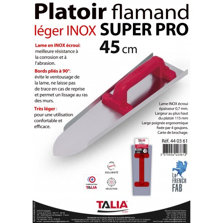 PLATOIR FLAMAND LEGER INOX 45CM SUPER PRO